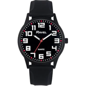 Óra, férfi karóra, nagy számlapos, kontrasztos, szilikon szíjjal