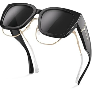 Napszemüveg, polarizált, szemüvegre tehető, fekete